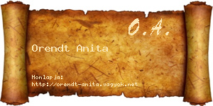 Orendt Anita névjegykártya